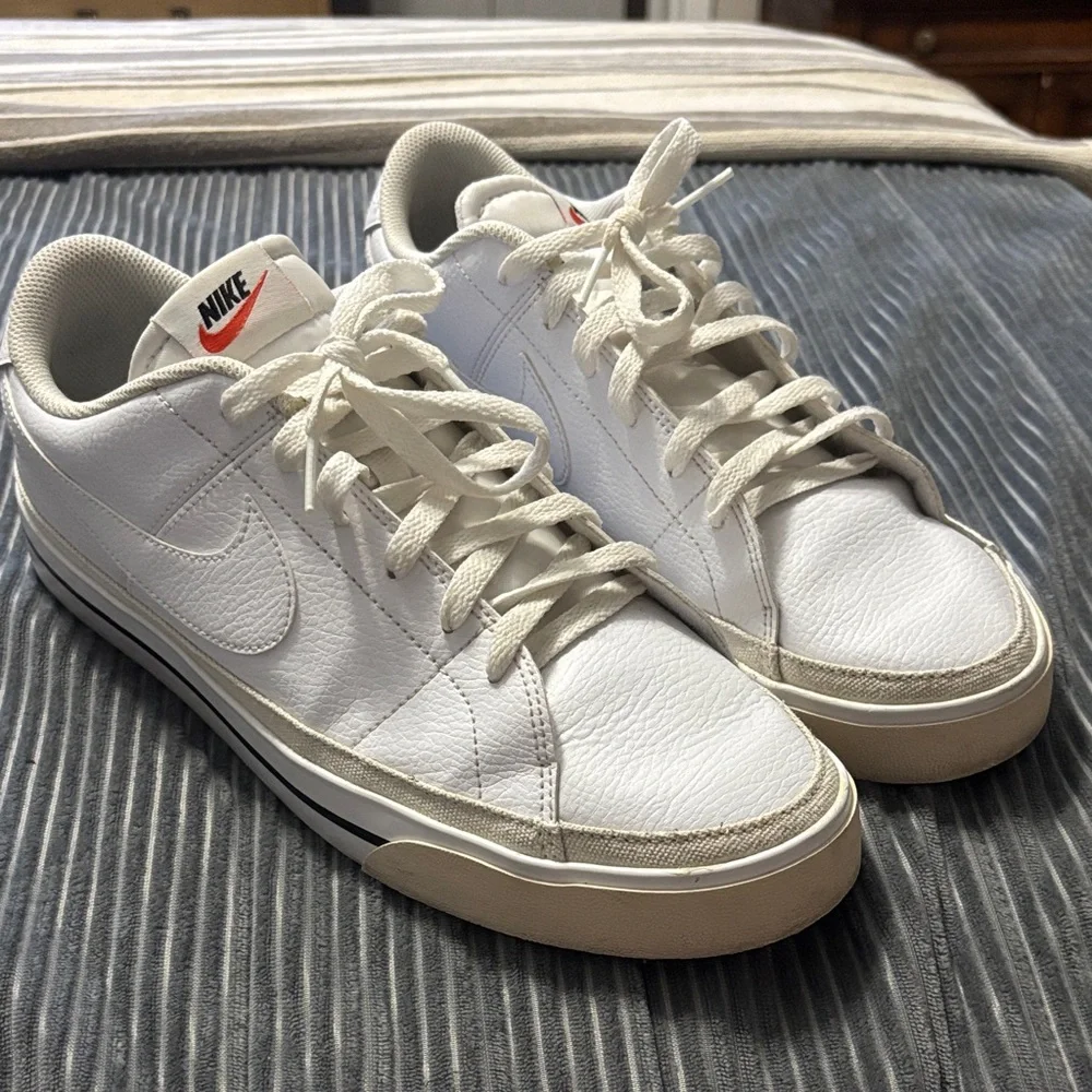 Men’s Sz 11 Nike Court Legacy White Shoes Sneakers Casual Everyday School Fall - Picture 2 of 10